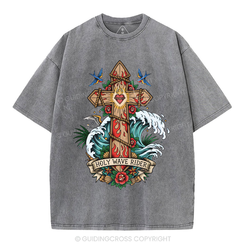 Holy Wave Rider Christian Washed T-Shirt