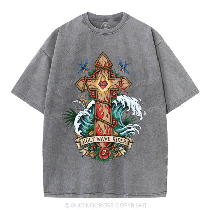 Holy Wave Rider Christian Washed T-Shirt