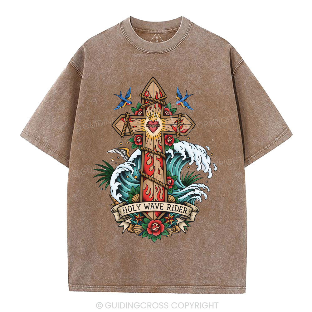 Holy Wave Rider Christian Washed T-Shirt