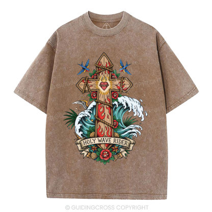 Holy Wave Rider Christian Washed T-Shirt