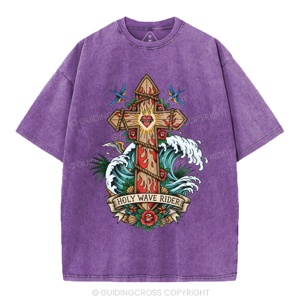 Holy Wave Rider Christian Washed T-Shirt