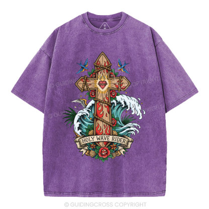 Holy Wave Rider Christian Washed T-Shirt