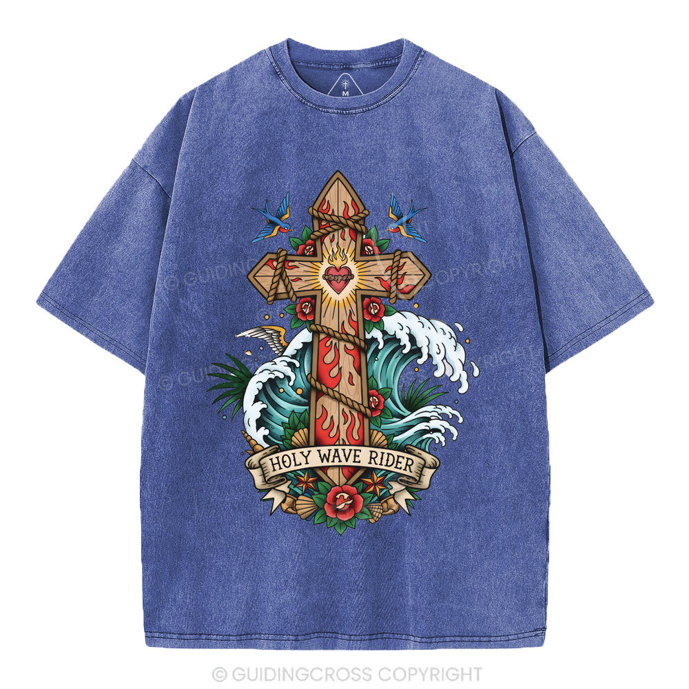 Holy Wave Rider Christian Washed T-Shirt