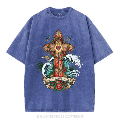 Holy Wave Rider Christian Washed T-Shirt