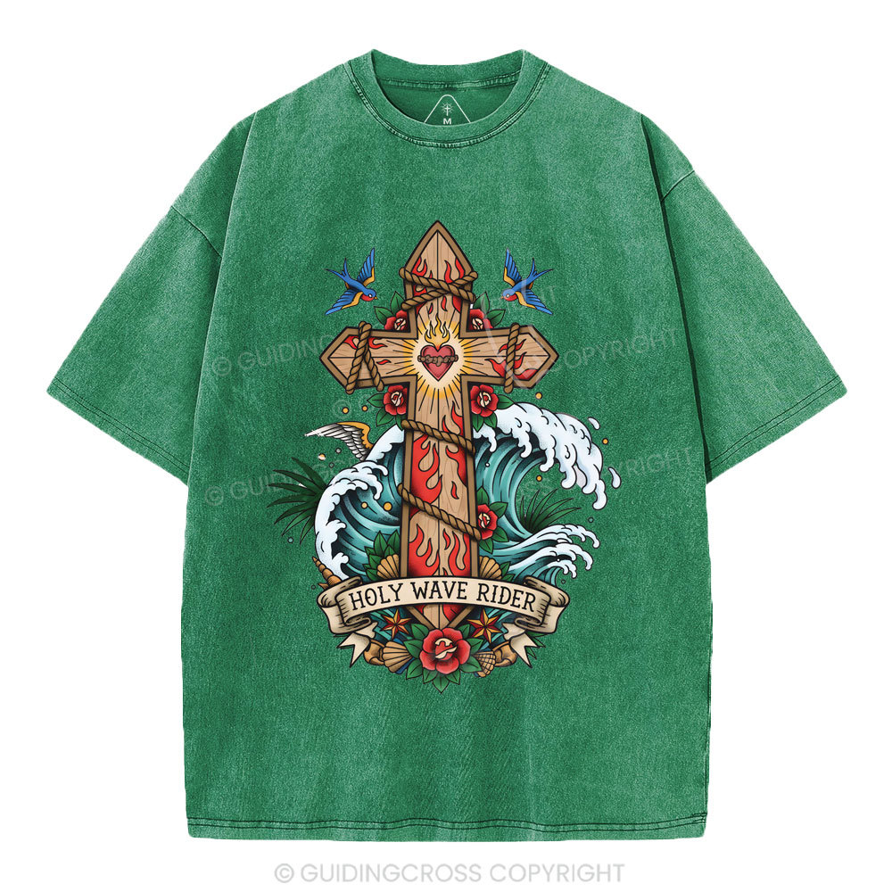 Holy Wave Rider Christian Washed T-Shirt