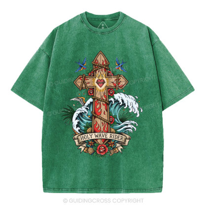 Holy Wave Rider Christian Washed T-Shirt