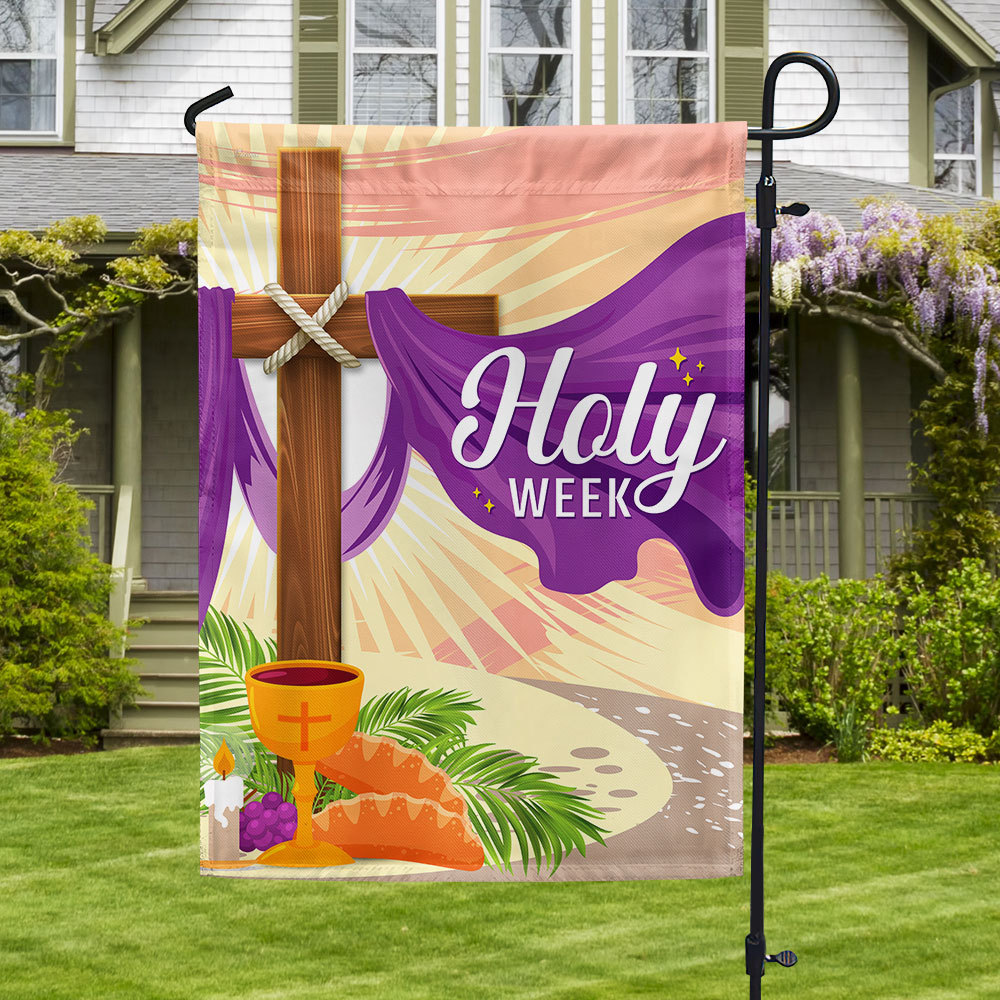 Holy Week Easter Cross Christian Flag