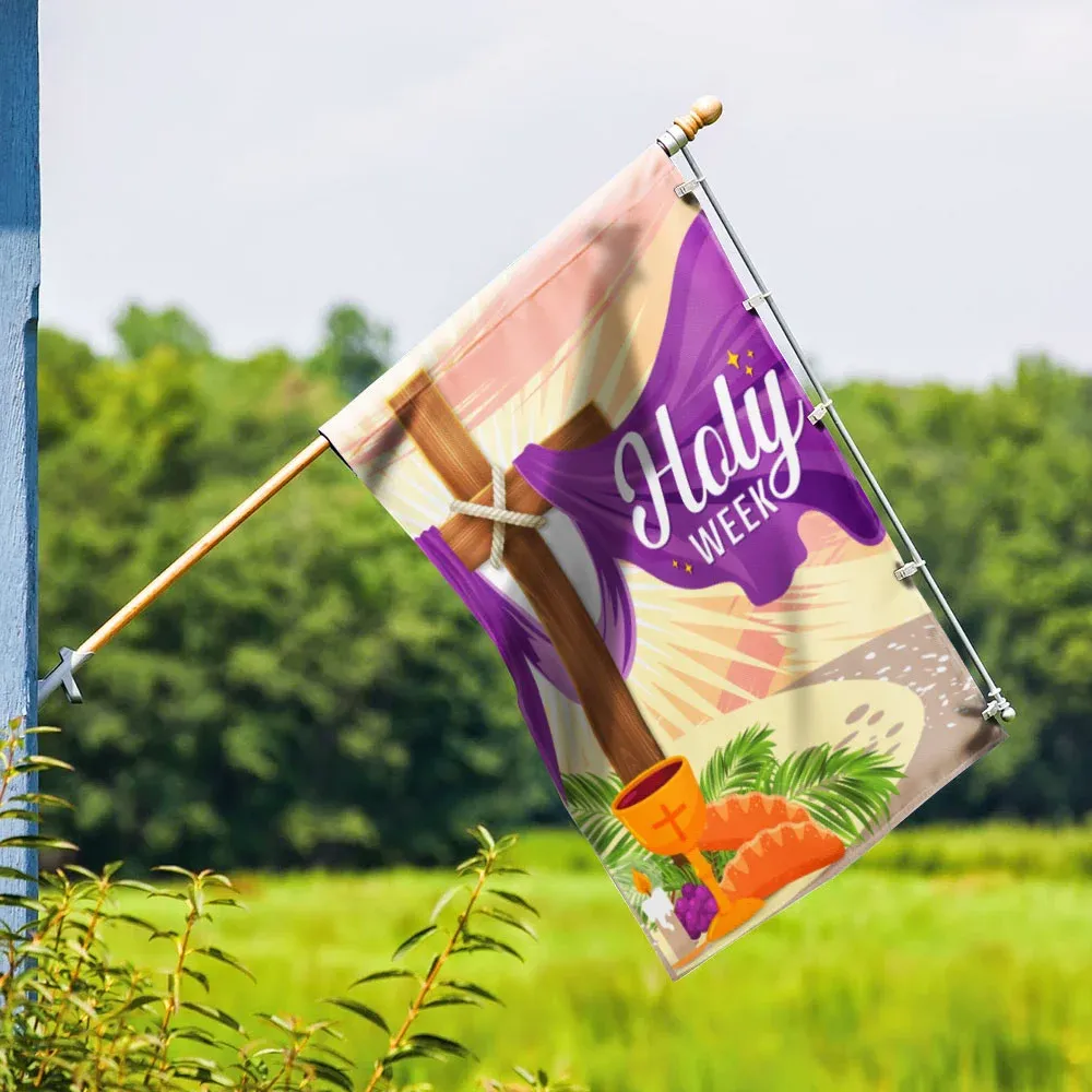 Holy Week Easter Cross Christian Flag