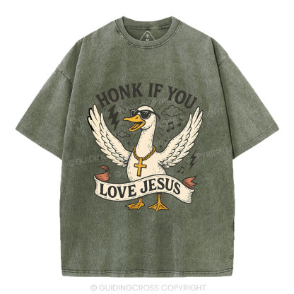 Honey If You Love Jesus Christian Washed T-Shirt