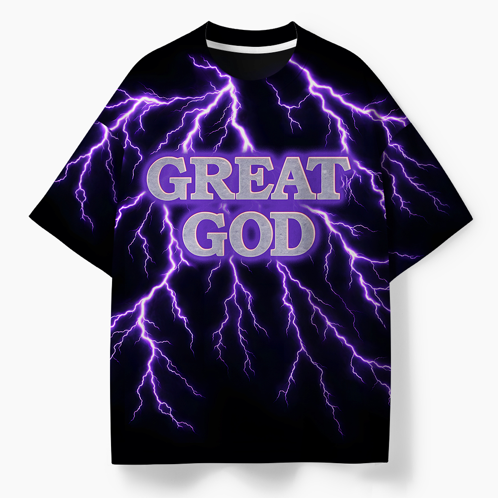 Honor And GLory To His Name Oversized All-Over Print Christian T-Shirt
