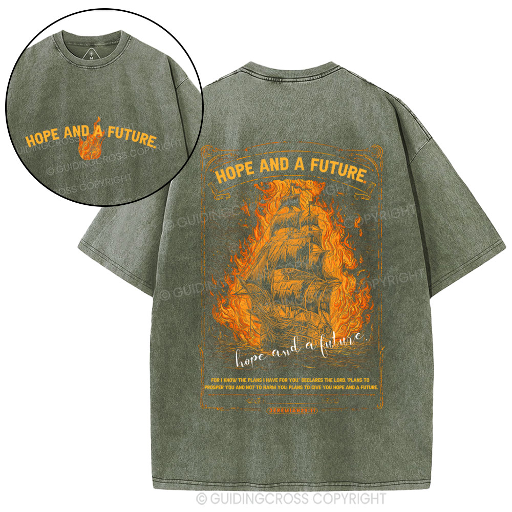 Hope And A Future Christian Washed T-Shirt