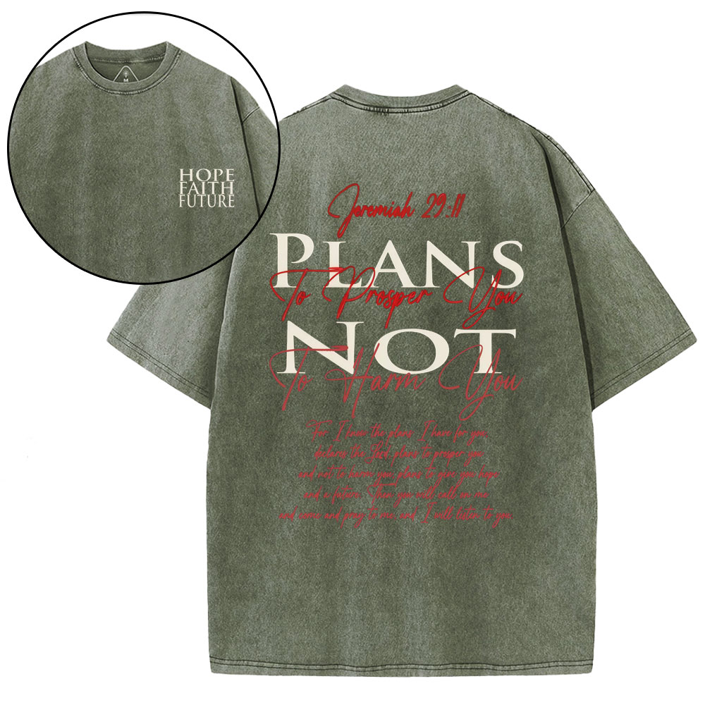 Hope Faith Future Christian Washed T-Shirt