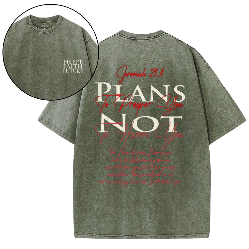 Hope Faith Future Christian Washed T-Shirt