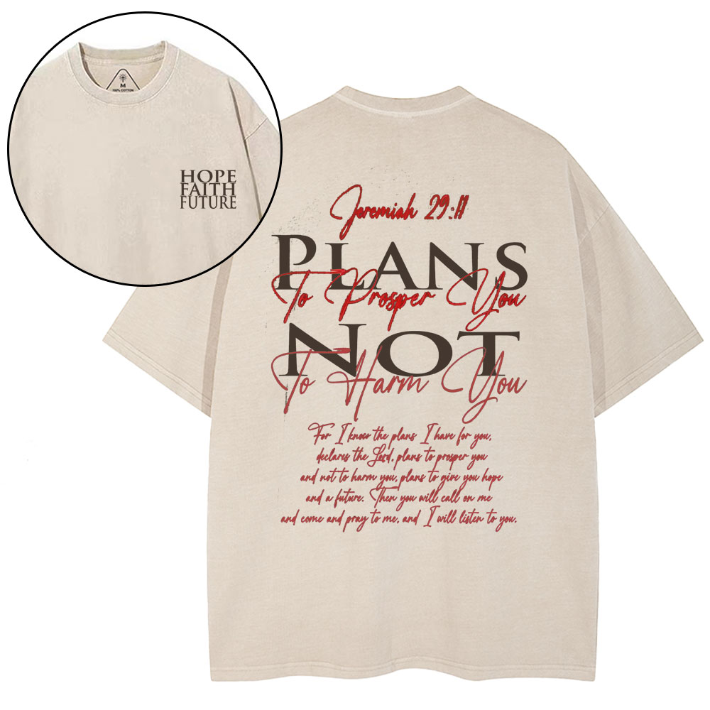 Hope Faith Future Christian Washed T-Shirt