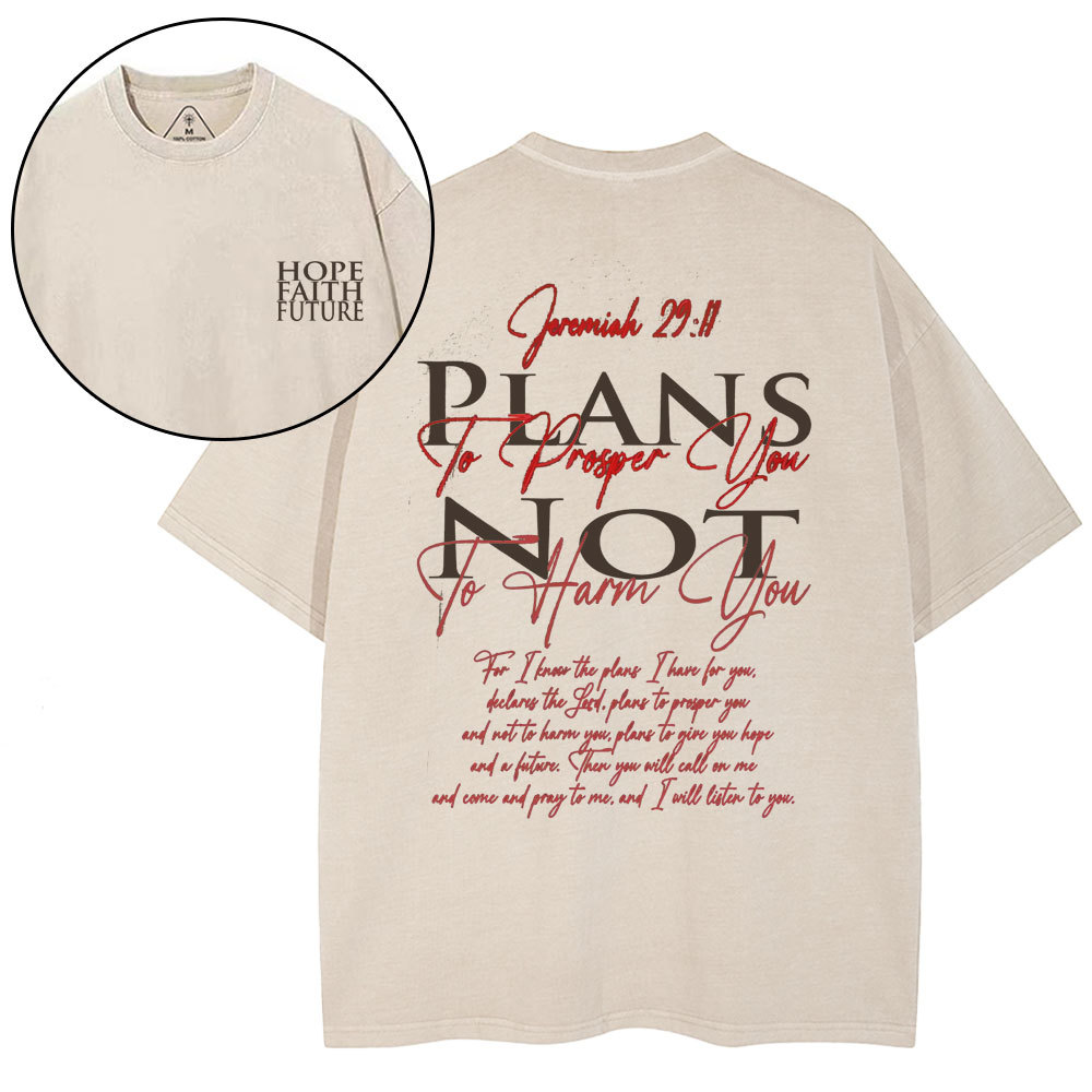 Hope Faith Future Christian Washed T-Shirt
