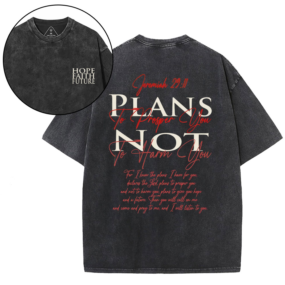 Hope Faith Future Christian Washed T-Shirt