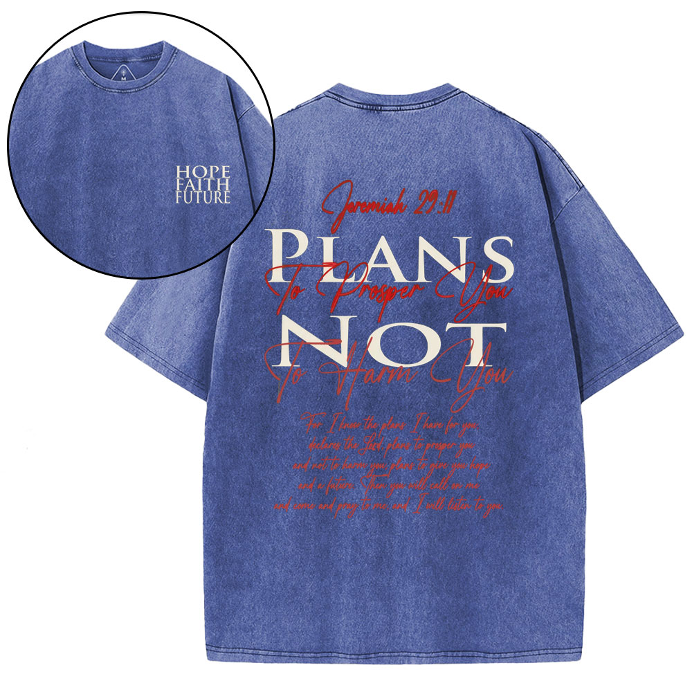 Hope Faith Future Christian Washed T-Shirt