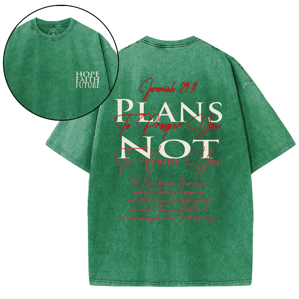 Hope Faith Future Christian Washed T-Shirt