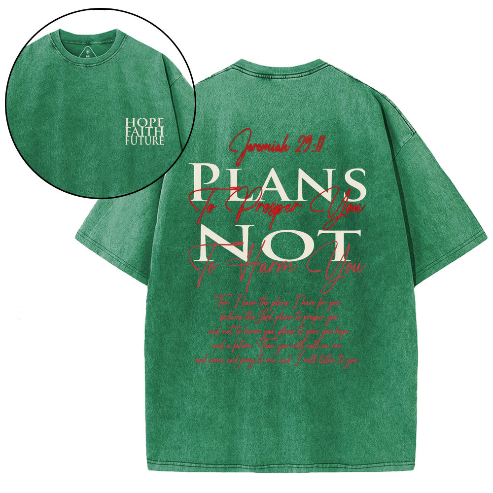 Hope Faith Future Christian Washed T-Shirt