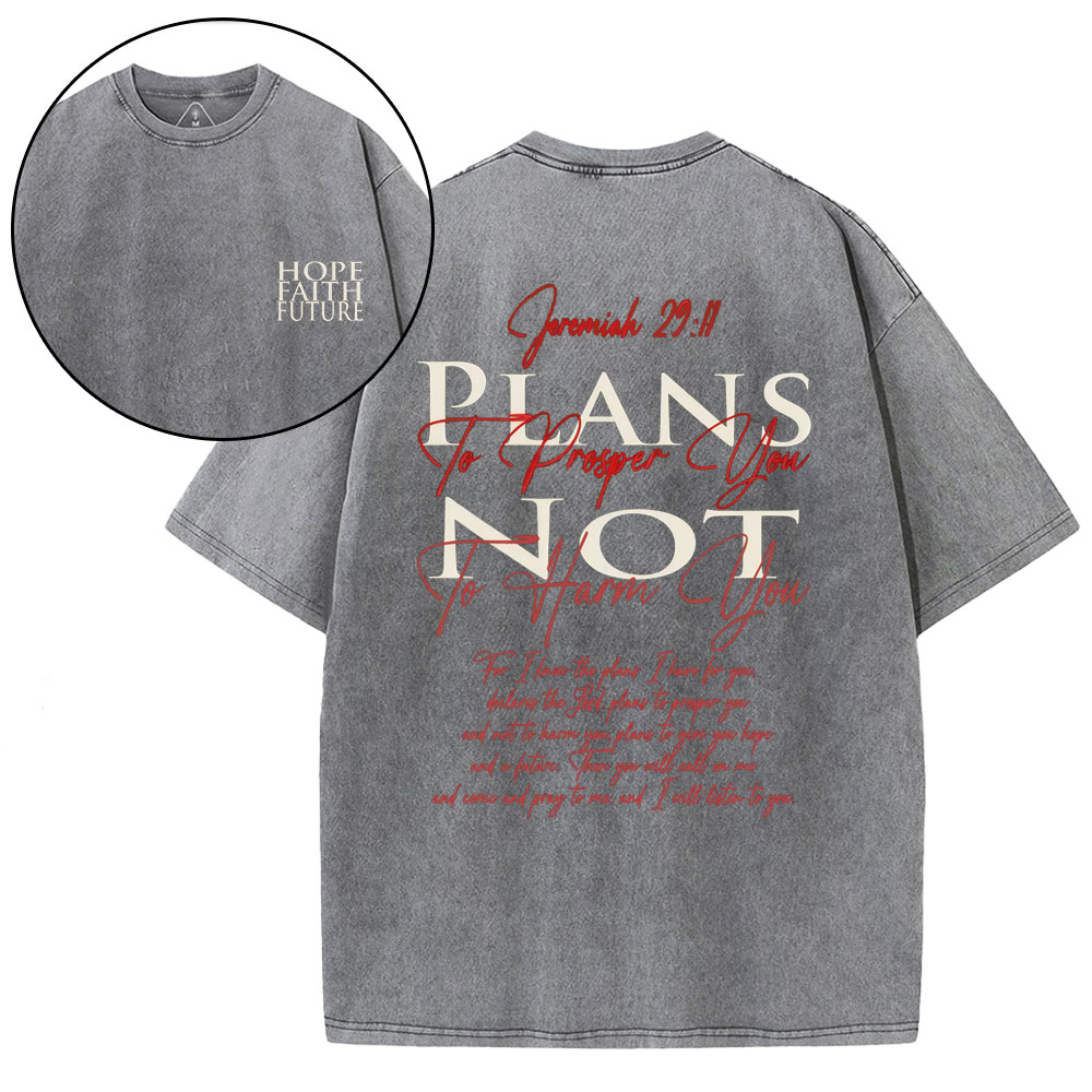 Hope Faith Future Christian Washed T-Shirt