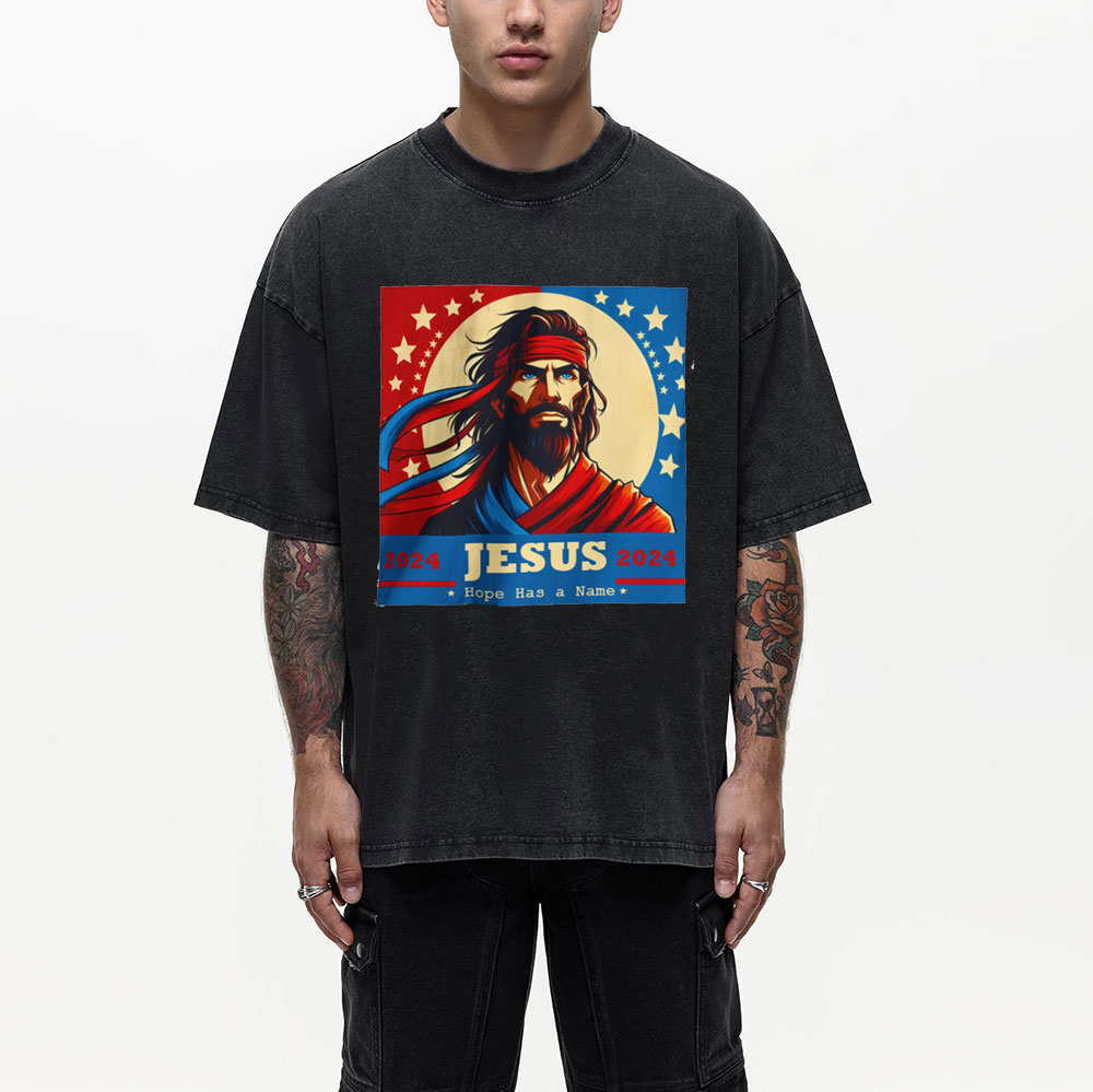 Hope Has A Name Jesus 2024 Campain Christian Washed T-Shirt