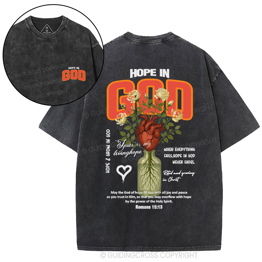 Hope In God Christian Washed T-Shirt