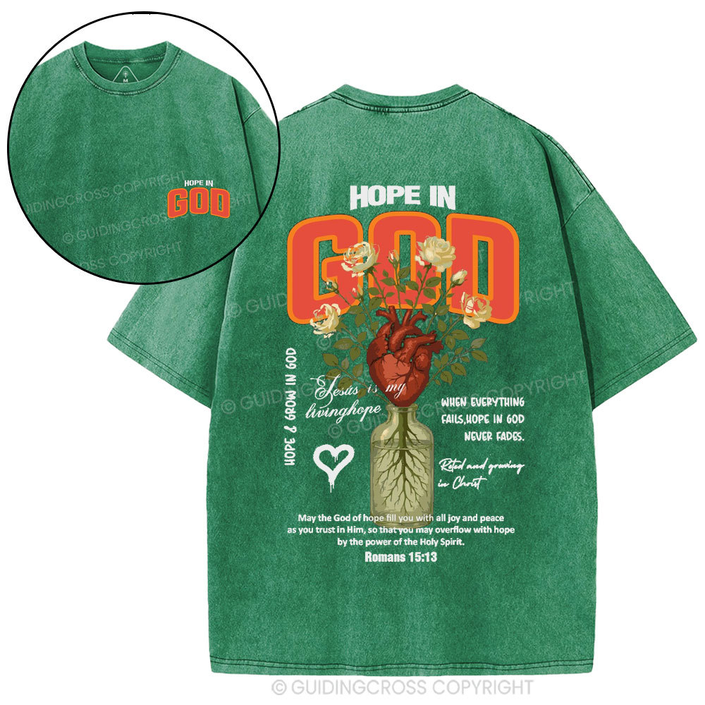 Hope In God Christian Washed T-Shirt
