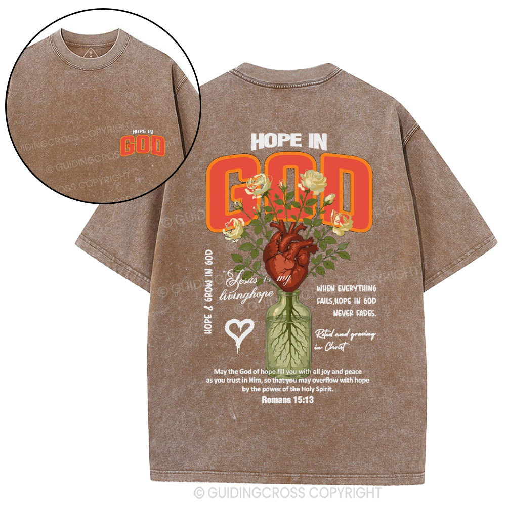 Hope In God Christian Washed T-Shirt