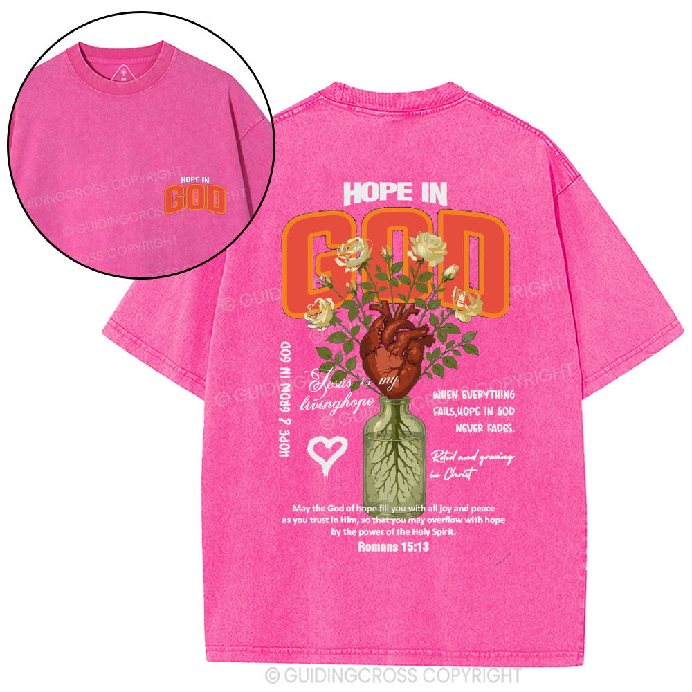 Hope In God Christian Washed T-Shirt