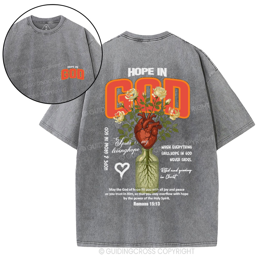 Hope In God Christian Washed T-Shirt