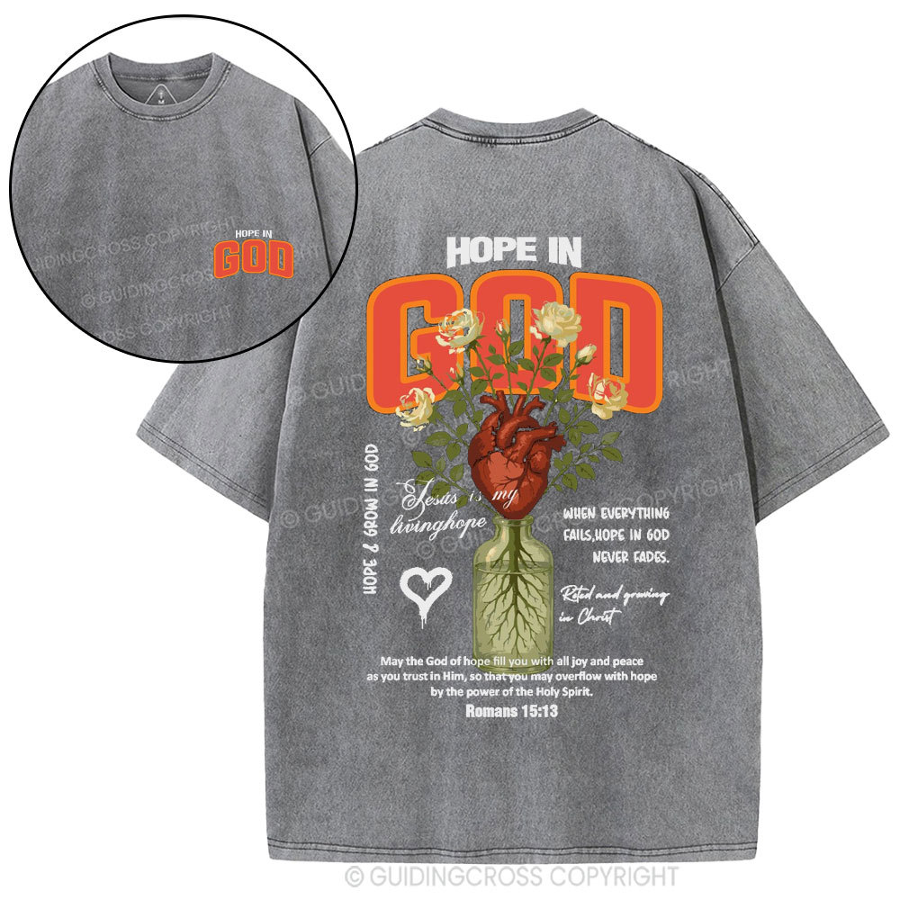 Hope In God Christian Washed T-Shirt
