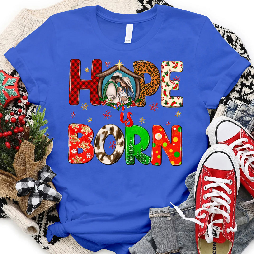 Hope Is Born Christian Christmas T-Shirt