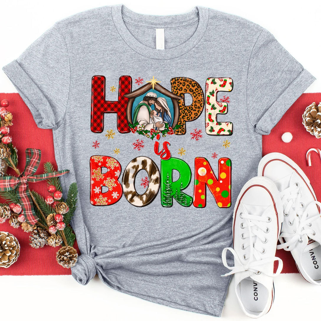 Hope Is Born Christian Christmas T-Shirt