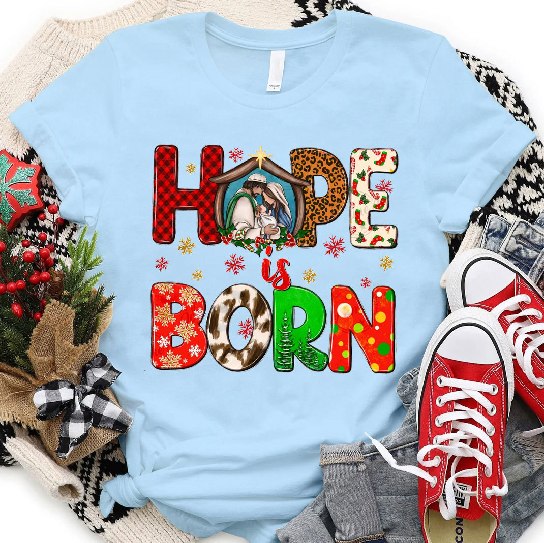 Hope Is Born Christian Christmas T-Shirt