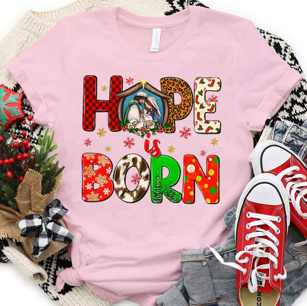 Hope Is Born Christian Christmas T-Shirt