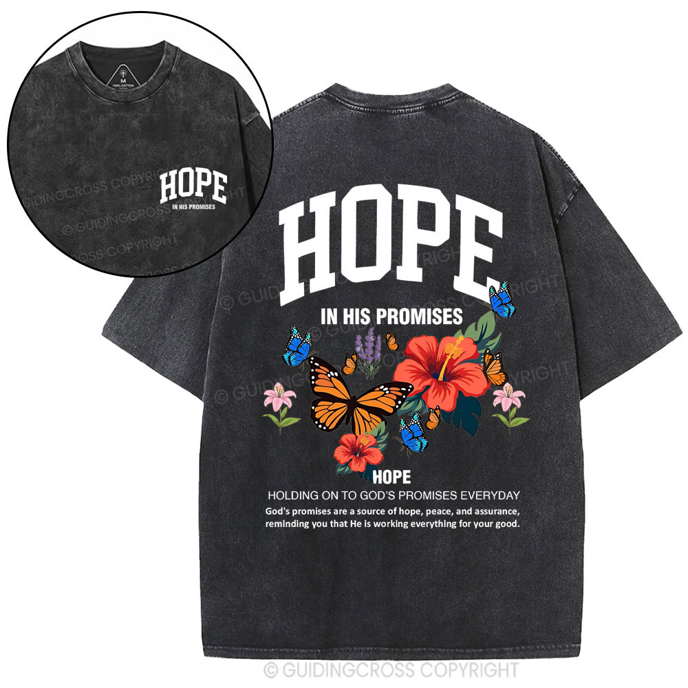 Hope Is His Promised Christian Washed T-Shirt