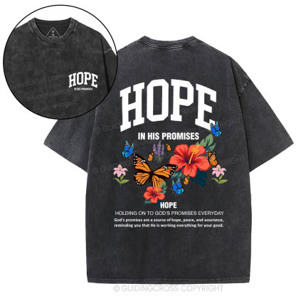 Hope Is His Promised Christian Washed T-Shirt