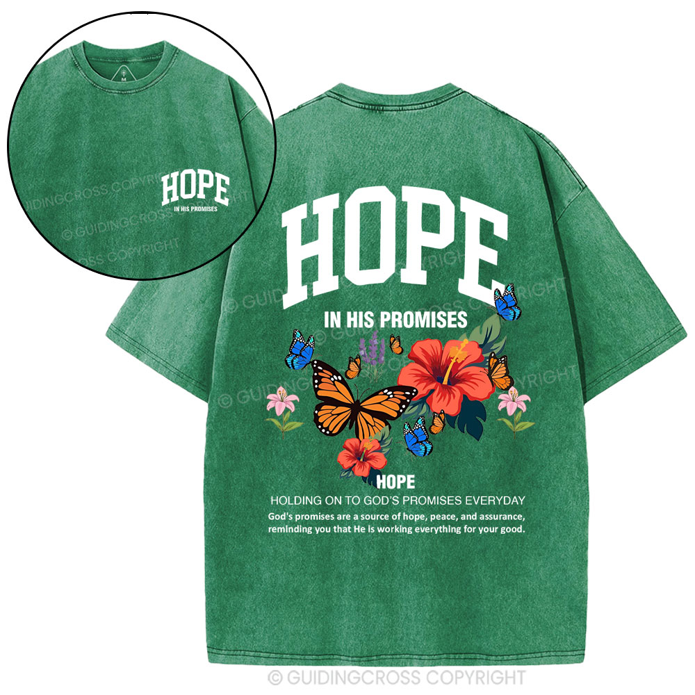 Hope Is His Promised Christian Washed T-Shirt