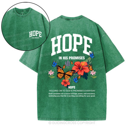 Hope Is His Promised Christian Washed T-Shirt