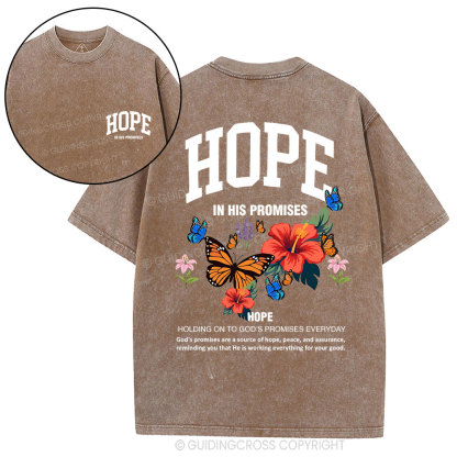 Hope Is His Promised Christian Washed T-Shirt