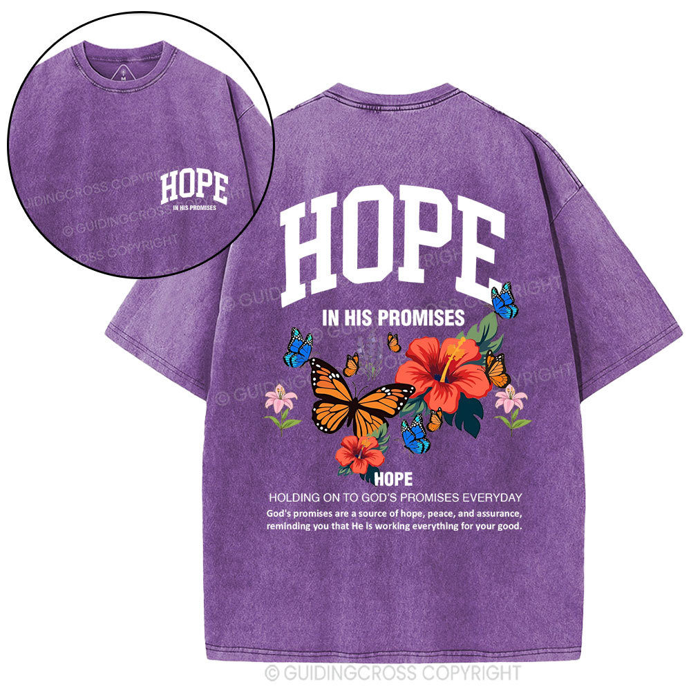 Hope Is His Promised Christian Washed T-Shirt