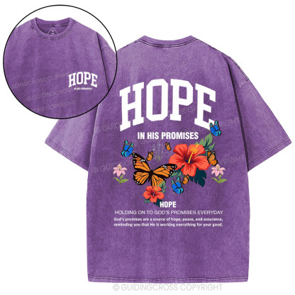Hope Is His Promised Christian Washed T-Shirt