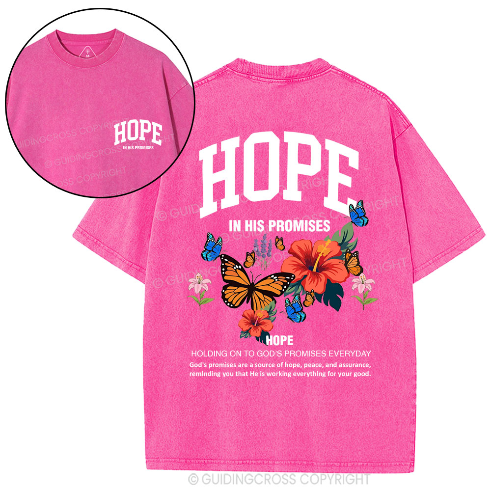 Hope Is His Promised Christian Washed T-Shirt