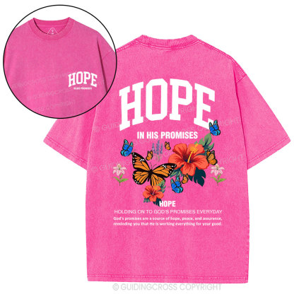 Hope Is His Promised Christian Washed T-Shirt