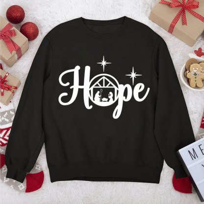 Hope Nativity Christian Christmas Sweatshirt