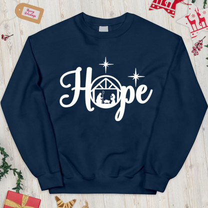 Hope Nativity Christian Christmas Sweatshirt