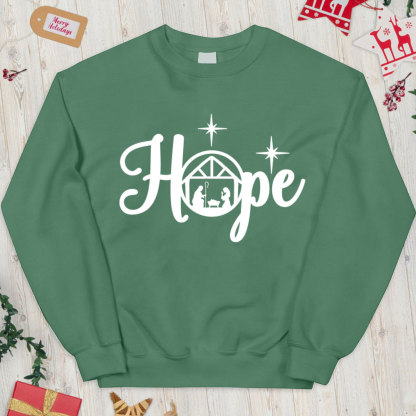 Hope Nativity Christian Christmas Sweatshirt