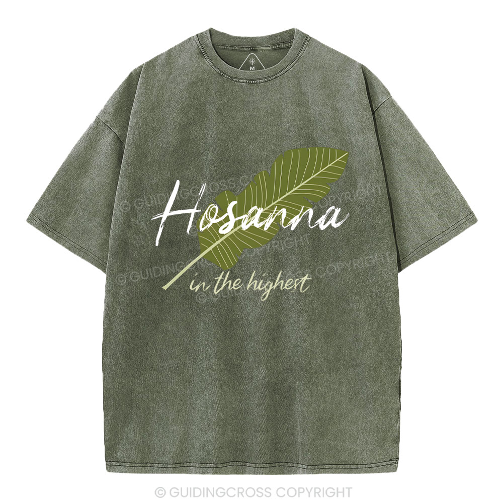 Hosanna in the Highest Palm Sunday Christian Washed T-Shirt
