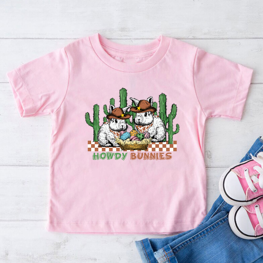 Howdy Bunnies Easter Kid T-Shirt