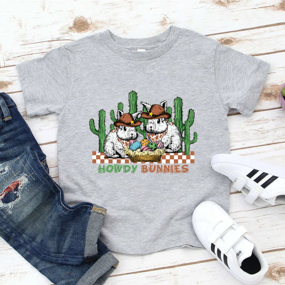 Howdy Bunnies Easter Kid T-Shirt